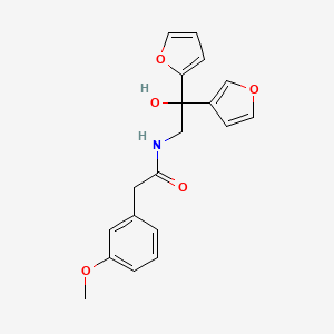 molecular formula C19H19NO5 B2386814 N-(2-(furan-2-yl)-2-(furan-3-yl)-2-hydroxyethyl)-2-(3-methoxyphenyl)acetamide CAS No. 2034482-10-3