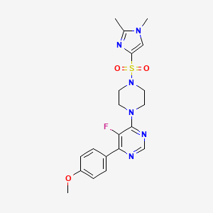 4-[4-(1,2-Dimethylimidazol-4-yl)sulfonylpiperazin-1-yl]-5-fluoro-6-(4-methoxyphenyl)pyrimidine