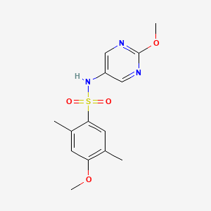 molecular formula C14H17N3O4S B2386822 4-methoxy-N-(2-methoxypyrimidin-5-yl)-2,5-dimethylbenzenesulfonamide CAS No. 1421455-20-0