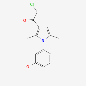 molecular formula C15H16ClNO2 B2386828 2-Chloro-1-[1-(3-methoxy-phenyl)-2,5-dimethyl-1H-pyrrol-3-yl]-ethanone CAS No. 879058-38-5