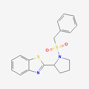 molecular formula C18H18N2O2S2 B2386837 2-[1-(Benzylsulfonyl)-2-pyrrolidinyl]-1,3-benzothiazole CAS No. 672925-47-2