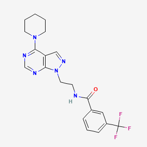 molecular formula C20H21F3N6O B2386850 N-(2-(4-(piperidin-1-yl)-1H-pyrazolo[3,4-d]pyrimidin-1-yl)ethyl)-3-(trifluoromethyl)benzamide CAS No. 1021122-80-4