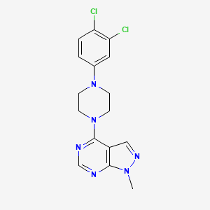 molecular formula C16H16Cl2N6 B2386851 4-(4-(3,4-dichlorophenyl)piperazin-1-yl)-1-methyl-1H-pyrazolo[3,4-d]pyrimidine CAS No. 869073-17-6
