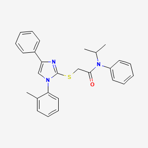 molecular formula C27H27N3OS B2386859 N-isopropyl-N-phenyl-2-((4-phenyl-1-(o-tolyl)-1H-imidazol-2-yl)thio)acetamide CAS No. 325995-10-6