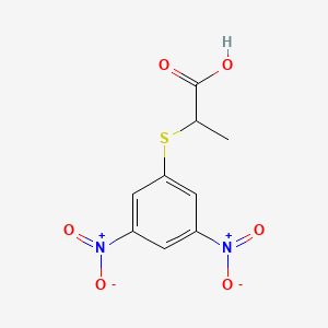 molecular formula C9H8N2O6S B2386860 2-(3,5-Dinitrophenylthio)propanoic acid CAS No. 883291-50-7