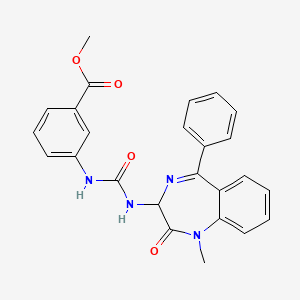 molecular formula C25H22N4O4 B2386862 3-{[(1-metil-2-oxo-5-fenil-2,3-dihidro-1H-1,4-benzodiazepin-3-il)carboxamido]amino}benzoato de metilo CAS No. 1796916-18-1