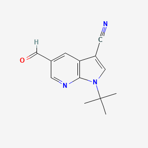 molecular formula C13H13N3O B2386864 1-tert-butyl-5-formyl-1H-pyrrolo[2,3-b]pyridine-3-carbonitrile CAS No. 1221723-77-8