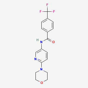 molecular formula C17H16F3N3O2 B2386865 N-(6-morpholino-3-pyridinyl)-4-(trifluoromethyl)benzenecarboxamide CAS No. 383146-25-6