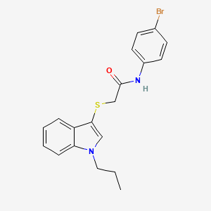 molecular formula C19H19BrN2OS B2386866 N-(4-bromophenyl)-2-((1-propyl-1H-indol-3-yl)thio)acetamide CAS No. 450350-66-0