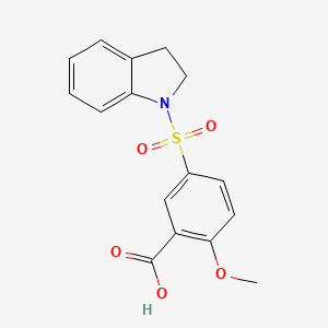 molecular formula C16H15NO5S B2386870 5-(2,3-Dihydro-indole-1-sulfonyl)-2-methoxy-benzoic acid CAS No. 170287-67-9