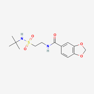 molecular formula C14H20N2O5S B2386871 N-[2-(tert-butylsulfamoyl)ethyl]-1,3-benzodioxole-5-carboxamide CAS No. 899980-40-6