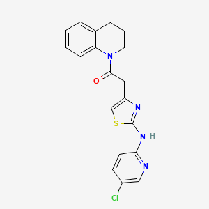 molecular formula C19H17ClN4OS B2386874 2-(2-((5-氯吡啶-2-基)氨基)噻唑-4-基)-1-(3,4-二氢喹啉-1(2H)-基)乙酮 CAS No. 1251615-64-1