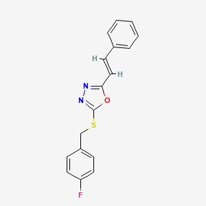 4-fluorobenzyl 5-[(E)-2-phenylethenyl]-1,3,4-oxadiazol-2-yl sulfide