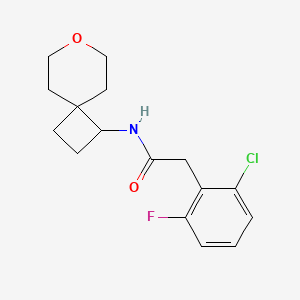 molecular formula C16H19ClFNO2 B2386880 2-(2-chloro-6-fluorophenyl)-N-(7-oxaspiro[3.5]nonan-1-yl)acetamide CAS No. 2195939-47-8