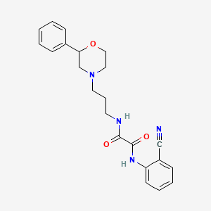 molecular formula C22H24N4O3 B2386883 N1-(2-cyanophenyl)-N2-(3-(2-phenylmorpholino)propyl)oxalamide CAS No. 954004-85-4