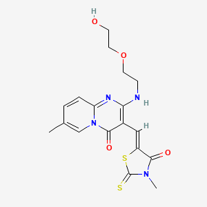 molecular formula C18H20N4O4S2 B2386886 (Z)-5-((2-((2-(2-hydroxyethoxy)ethyl)amino)-7-methyl-4-oxo-4H-pyrido[1,2-a]pyrimidin-3-yl)methylene)-3-methyl-2-thioxothiazolidin-4-one CAS No. 615279-03-3