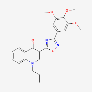 molecular formula C23H23N3O5 B2386899 1-propyl-3-[3-(3,4,5-trimethoxyphenyl)-1,2,4-oxadiazol-5-yl]quinolin-4(1H)-one CAS No. 1207010-35-2
