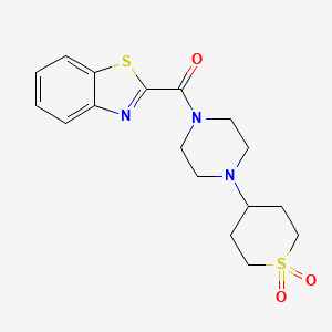 molecular formula C17H21N3O3S2 B2386902 benzo[d]thiazol-2-yl(4-(1,1-dioxidotetrahydro-2H-thiopyran-4-yl)piperazin-1-yl)methanone CAS No. 1903602-46-9