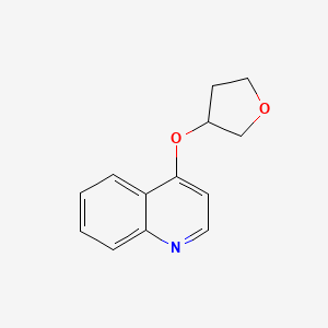 molecular formula C13H13NO2 B2386912 4-(氧杂环丙烷-3-氧基)喹啉 CAS No. 1630909-23-7