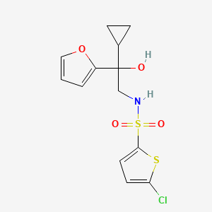 molecular formula C13H14ClNO4S2 B2386915 5-氯-N-(2-环丙基-2-(呋喃-2-基)-2-羟乙基)噻吩-2-磺酰胺 CAS No. 1396884-26-6