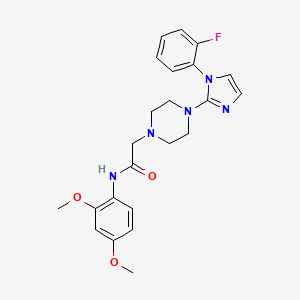 molecular formula C23H26FN5O3 B2386919 N-(2,4-dimethoxyphenyl)-2-(4-(1-(2-fluorophenyl)-1H-imidazol-2-yl)piperazin-1-yl)acetamide CAS No. 1021071-49-7