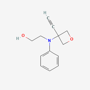 molecular formula C13H15NO2 B2386921 2-((3-Ethynyloxetan-3-yl)(phenyl)amino)ethan-1-ol CAS No. 1799616-32-2