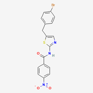 molecular formula C17H12BrN3O3S B2386925 N-(5-(4-Bromobenzyl)-1,3-thiazol-2-YL)-4-nitrobenzamide CAS No. 303093-66-5