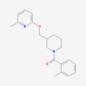 molecular formula C20H24N2O2 B2386927 (2-Methylphenyl)-[3-[(6-methylpyridin-2-yl)oxymethyl]piperidin-1-yl]methanone CAS No. 2415468-53-8