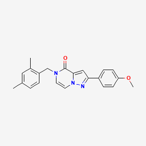 molecular formula C22H21N3O2 B2386929 5-(2,4-dimethylbenzyl)-2-(4-methoxyphenyl)pyrazolo[1,5-a]pyrazin-4(5H)-one CAS No. 1359207-47-8