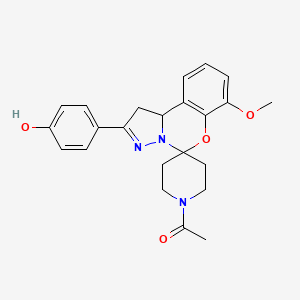 1-(2-(4-Hydroxyphenyl)-7-methoxy-1,10b-dihydrospiro[benzo[e]pyrazolo[1,5-c][1,3]oxazine-5,4'-piperidin]-1'-yl)ethanone
