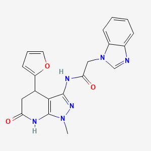 2-(1H-benzo[d]imidazol-1-yl)-N-(4-(furan-2-yl)-1-methyl-6-oxo-4,5,6,7-tetrahydro-1H-pyrazolo[3,4-b]pyridin-3-yl)acetamide