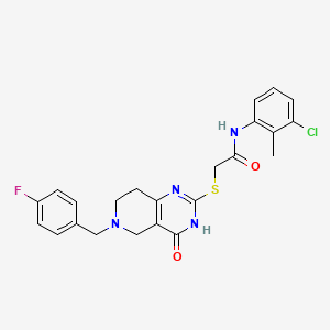 molecular formula C23H22ClFN4O2S B2386942 N-(3-chloro-2-methylphenyl)-2-{[6-(4-fluorobenzyl)-4-oxo-3,4,5,6,7,8-hexahydropyrido[4,3-d]pyrimidin-2-yl]sulfanyl}acetamide CAS No. 866864-32-6
