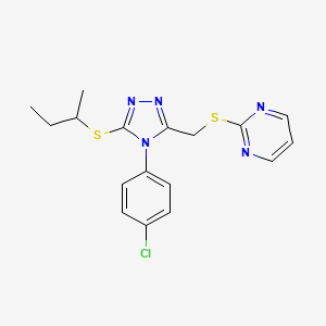 2-[[5-Butan-2-ylsulfanyl-4-(4-chlorophenyl)-1,2,4-triazol-3-yl]methylsulfanyl]pyrimidine