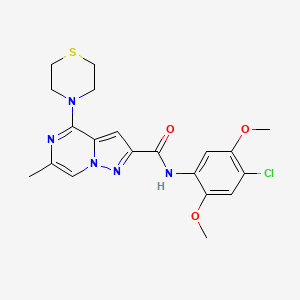 N-(4-chloro-2,5-dimethoxyphenyl)-6-methyl-4-(1,4-thiazinan-4-yl)pyrazolo[1,5-a]pyrazine-2-carboxamide