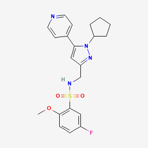 N-((1-cyclopentyl-5-(pyridin-4-yl)-1H-pyrazol-3-yl)methyl)-5-fluoro-2-methoxybenzenesulfonamide