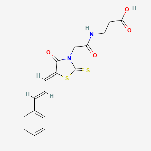 3-(2-((Z)-4-oxo-5-((E)-3-phenylallylidene)-2-thioxothiazolidin-3-yl)acetamido)propanoic acid