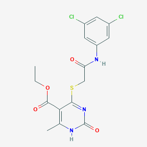Ethyl 4-((2-((3,5-dichlorophenyl)amino)-2-oxoethyl)thio)-6-methyl-2-oxo-1,2-dihydropyrimidine-5-carboxylate