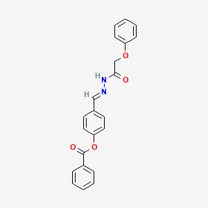 (E)-4-((2-(2-phenoxyacetyl)hydrazono)methyl)phenyl benzoate