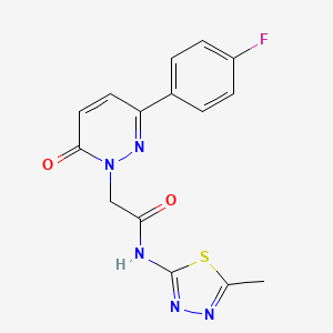molecular formula C15H12FN5O2S B2386979 2-(3-(4-fluorophenyl)-6-oxopyridazin-1(6H)-yl)-N-(5-methyl-1,3,4-thiadiazol-2-yl)acetamide CAS No. 922971-06-0