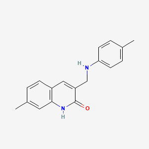 molecular formula C18H18N2O B2386992 7-methyl-3-{[(4-methylphenyl)amino]methyl}quinolin-2(1H)-one CAS No. 673443-60-2