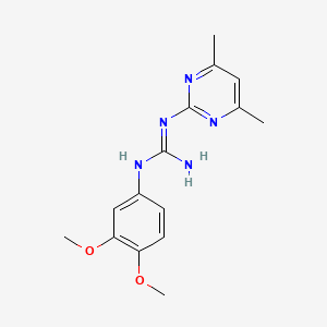 molecular formula C15H19N5O2 B2386994 N-(3,4-dimethoxyphenyl)-N'-(4,6-dimethylpyrimidin-2-yl)guanidine CAS No. 332073-81-1