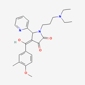 molecular formula C25H31N3O4 B2386996 1-(3-(diethylamino)propyl)-3-hydroxy-4-(4-methoxy-3-methylbenzoyl)-5-(pyridin-2-yl)-1H-pyrrol-2(5H)-one CAS No. 618878-39-0