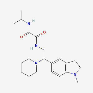 molecular formula C21H32N4O2 B2387002 N1-isopropyl-N2-(2-(1-methylindolin-5-yl)-2-(piperidin-1-yl)ethyl)oxalamide CAS No. 922032-19-7