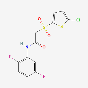 molecular formula C12H8ClF2NO3S2 B2387007 2-[(5-chloro-2-thienyl)sulfonyl]-N-(2,5-difluorophenyl)acetamide CAS No. 1020970-82-4