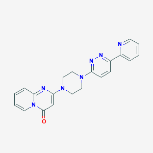 molecular formula C21H19N7O B2387018 2-[4-(6-Pyridin-2-ylpyridazin-3-yl)piperazin-1-yl]pyrido[1,2-a]pyrimidin-4-one CAS No. 2380190-72-5