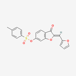 molecular formula C20H14O6S B2387024 (Z)-2-(furan-2-ylmethylene)-3-oxo-2,3-dihydrobenzofuran-6-yl 4-methylbenzenesulfonate CAS No. 929371-40-4
