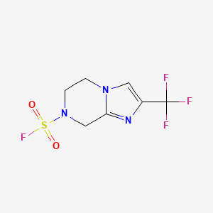 molecular formula C7H7F4N3O2S B2387027 2-(Trifluoromethyl)-6,8-dihydro-5H-imidazo[1,2-a]pyrazine-7-sulfonyl fluoride CAS No. 2411304-78-2