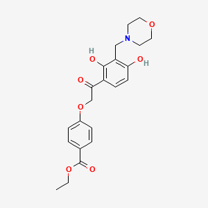 molecular formula C22H25NO7 B2387035 Ethyl 4-{2-[2,4-dihydroxy-3-(morpholin-4-ylmethyl)phenyl]-2-oxoethoxy}benzoate CAS No. 1021206-03-0
