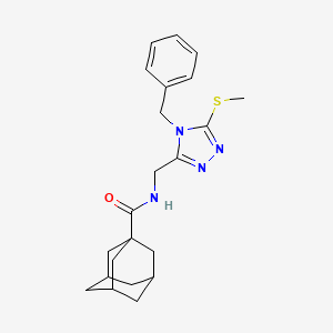 molecular formula C22H28N4OS B2387037 N-[(4-benzyl-5-methylsulfanyl-1,2,4-triazol-3-yl)methyl]adamantane-1-carboxamide CAS No. 477303-25-6