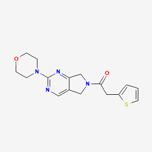 molecular formula C16H18N4O2S B2387038 1-(2-morpholino-5H-pyrrolo[3,4-d]pyrimidin-6(7H)-yl)-2-(thiophen-2-yl)ethanone CAS No. 2034252-77-0